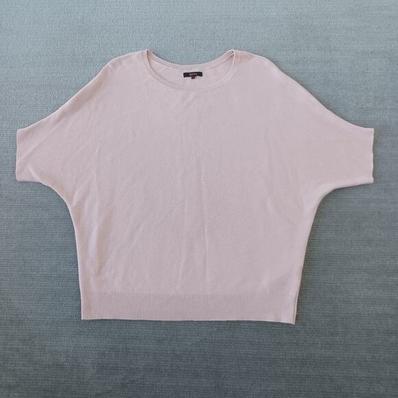 Quince Shirt Women L Pink Cotton Cashmere Link-Stitch Dolman Sweater Sugar Stone - Picture 9 of 9